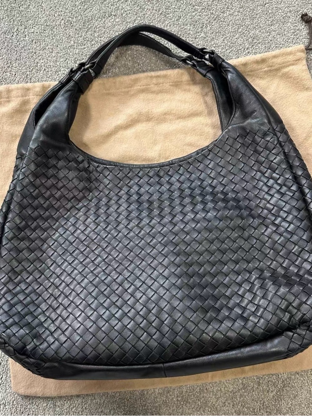 Bottega Veneta Black Intrecciato Leather Hobo